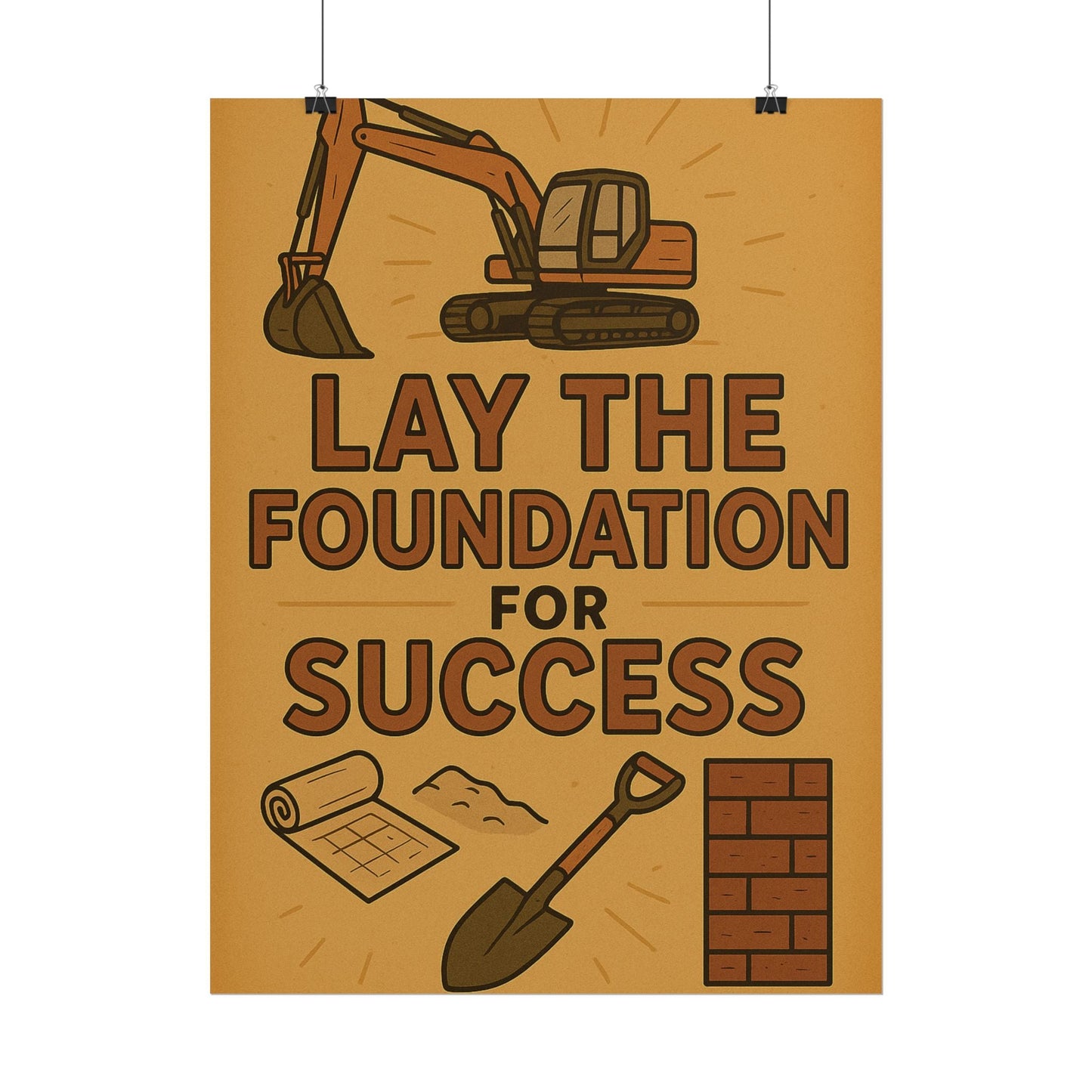 Motivational Trade Poster "Lay the foundation for success" - BuildBossUK