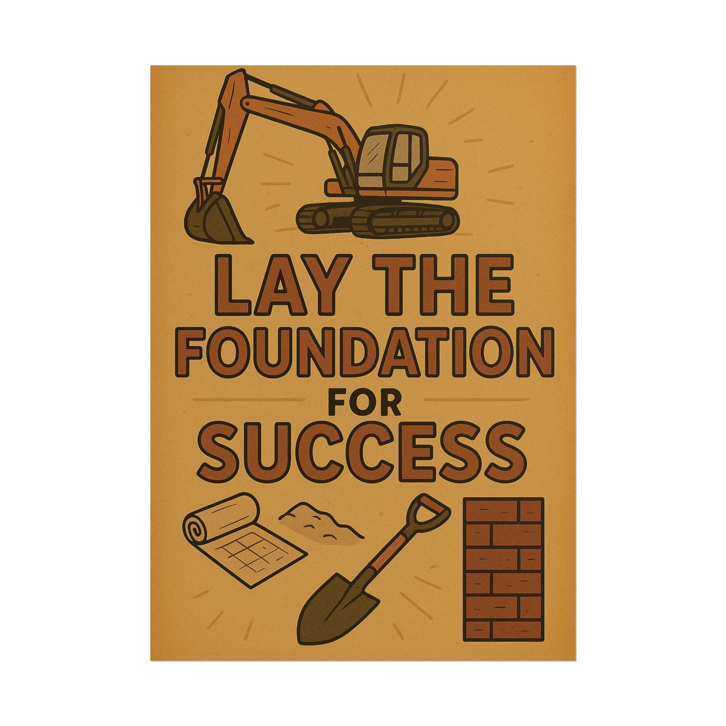 Motivational Trade Poster "Lay the foundation for success" - BuildBossUK