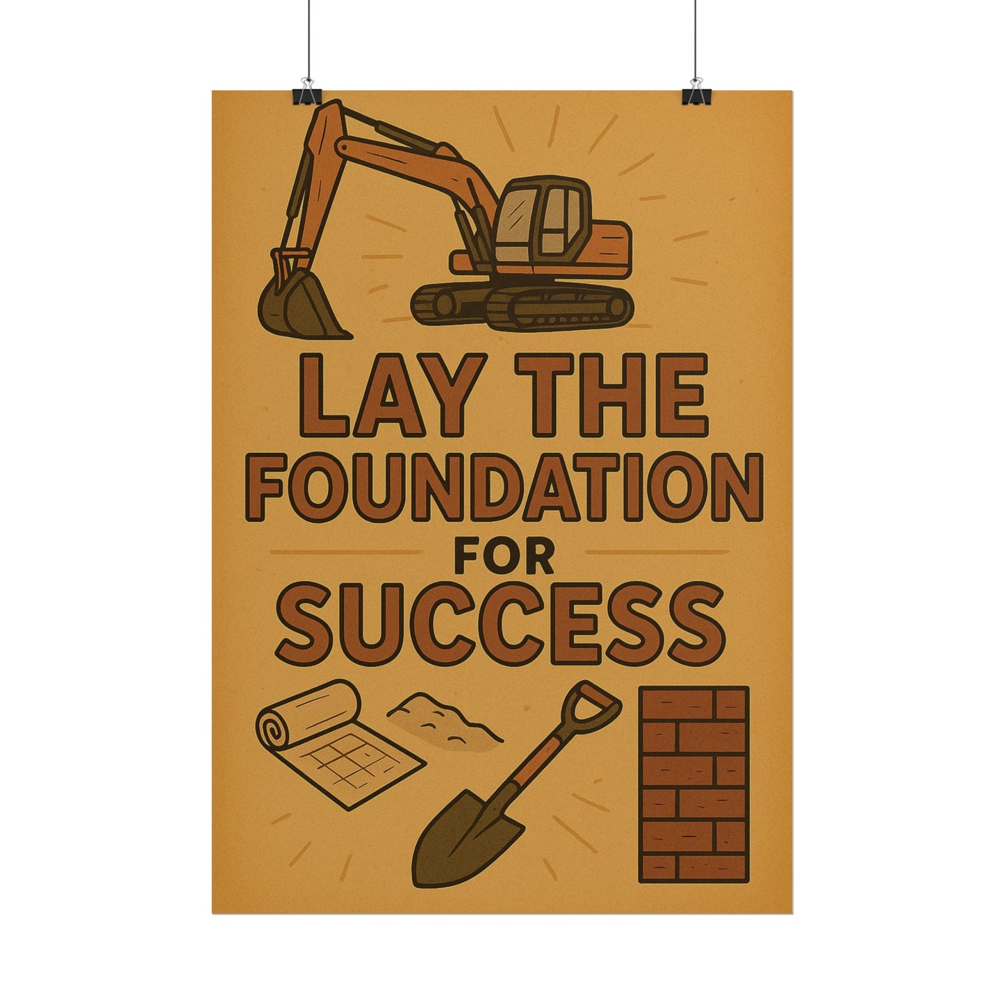 Motivational Trade Poster "Lay the foundation for success" - BuildBossUK