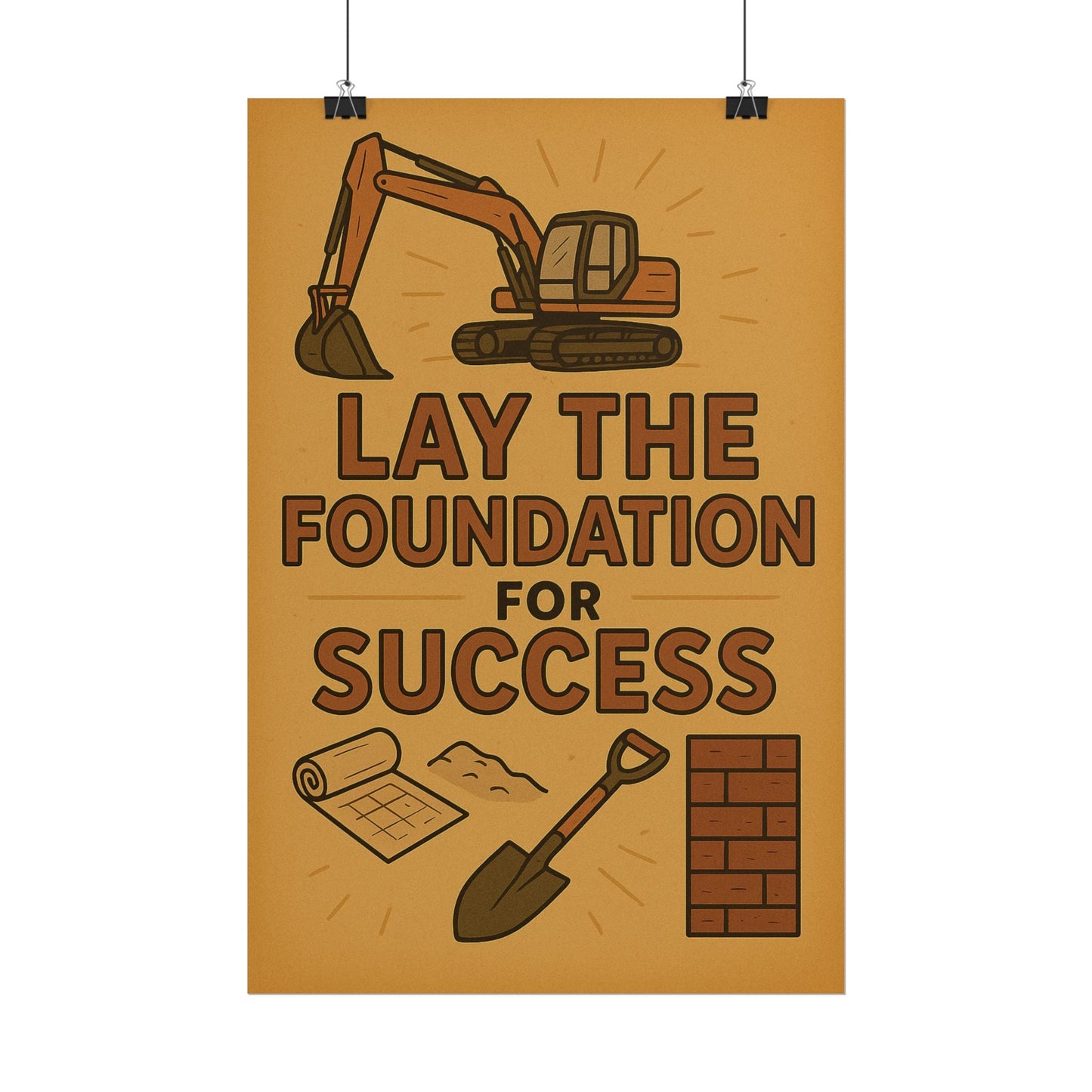 Motivational Trade Poster "Lay the foundation for success" - BuildBossUK