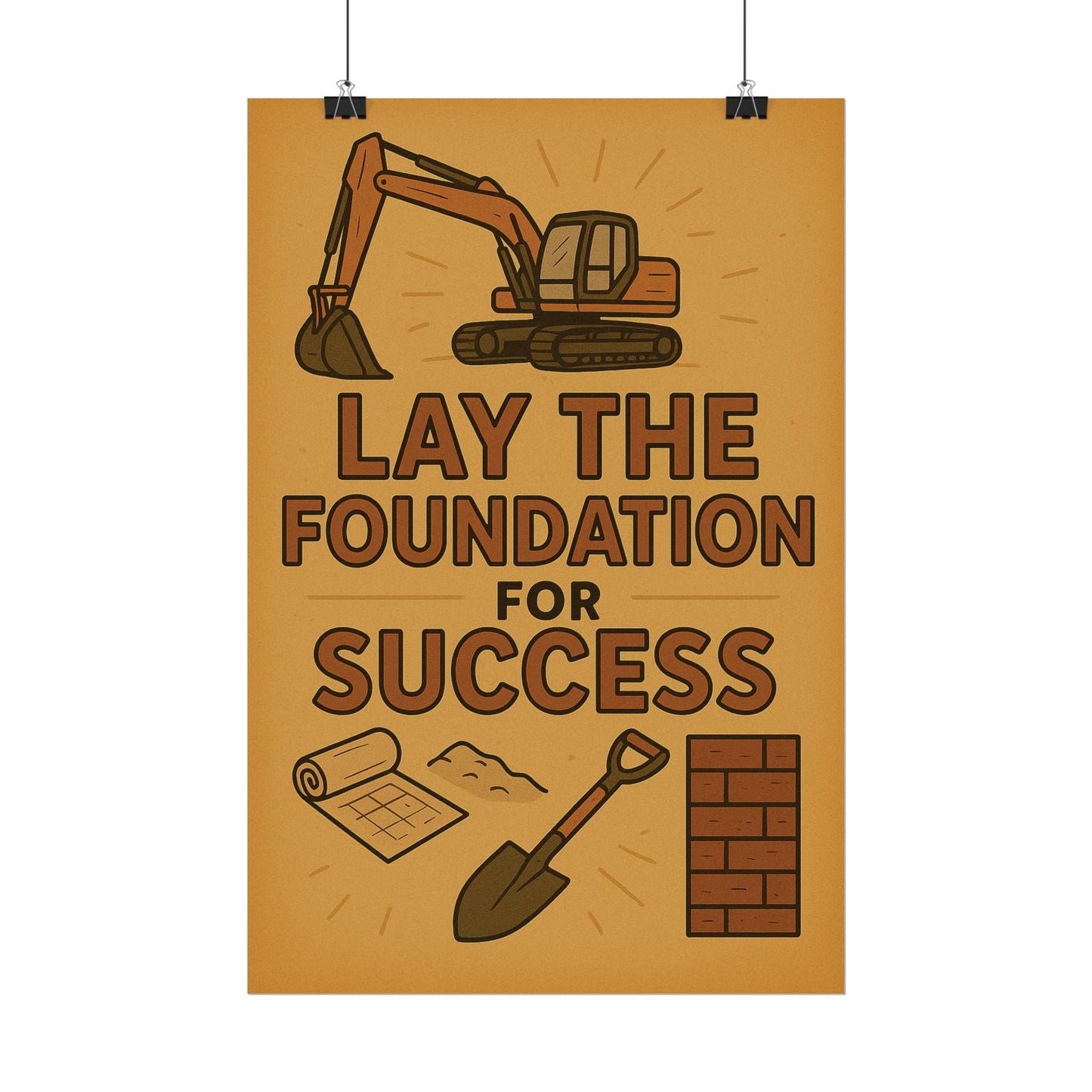 Motivational Trade Poster "Lay the foundation for success" - BuildBossUK