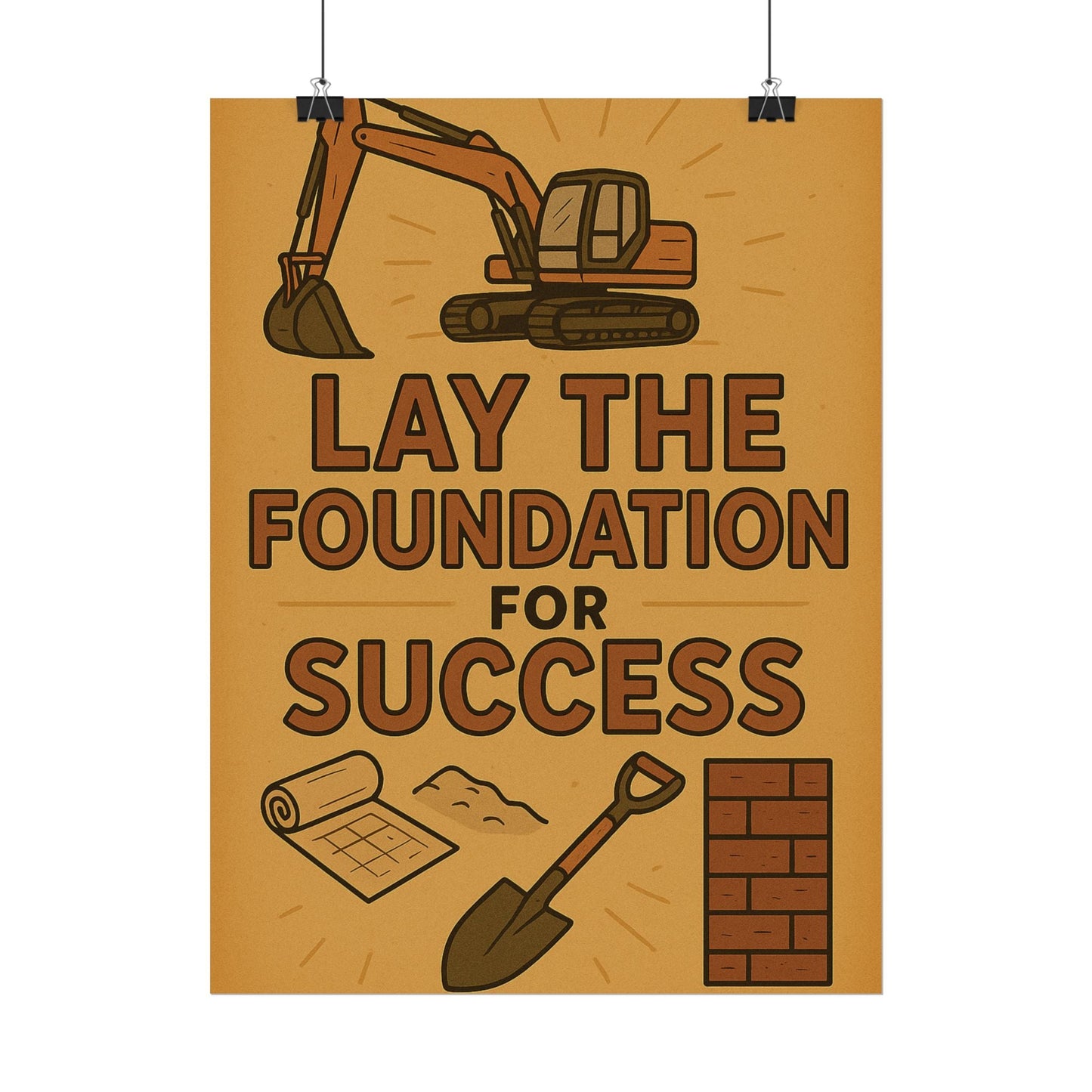 Motivational Trade Poster "Lay the foundation for success" - BuildBossUK