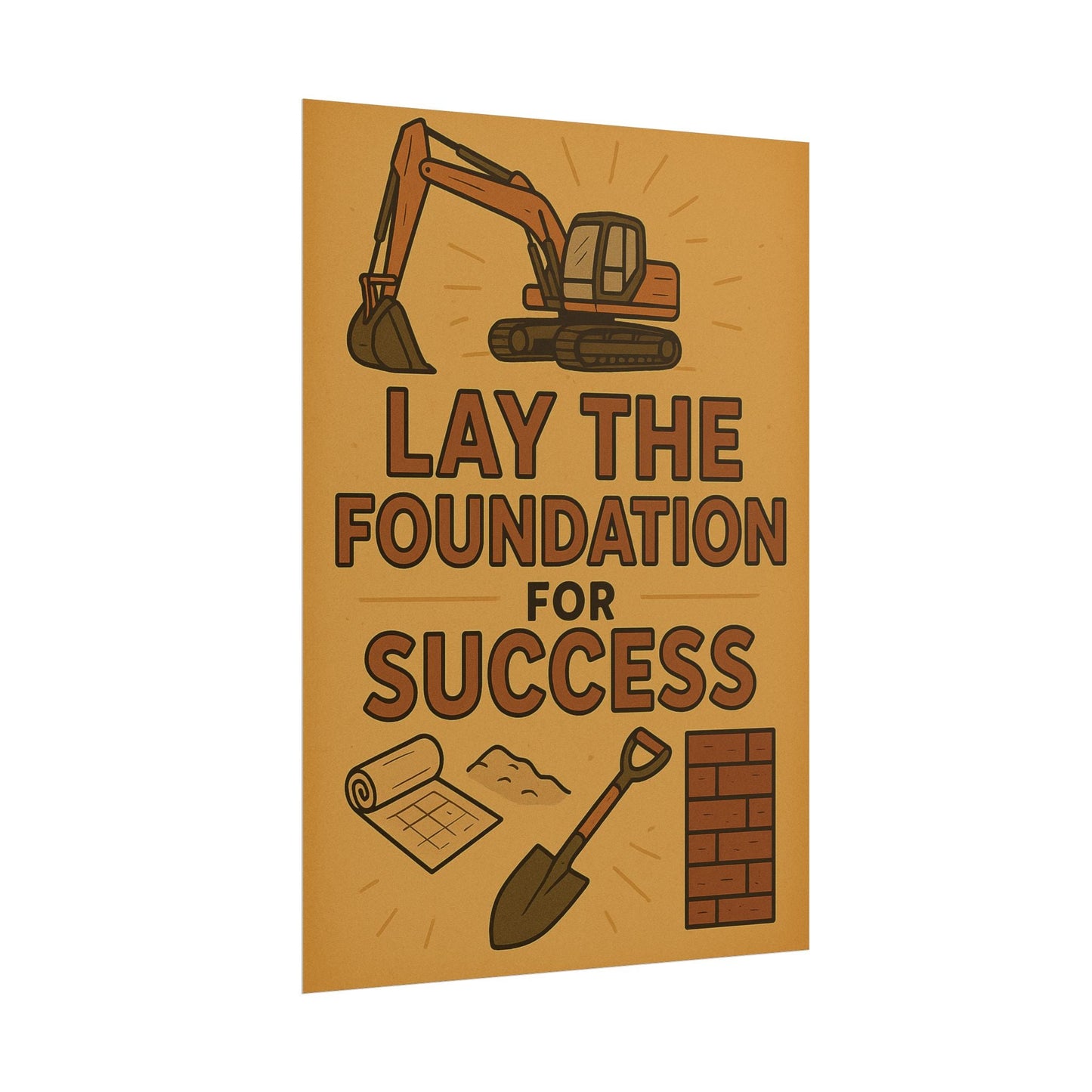 Motivational Trade Poster "Lay the foundation for success" - BuildBossUK