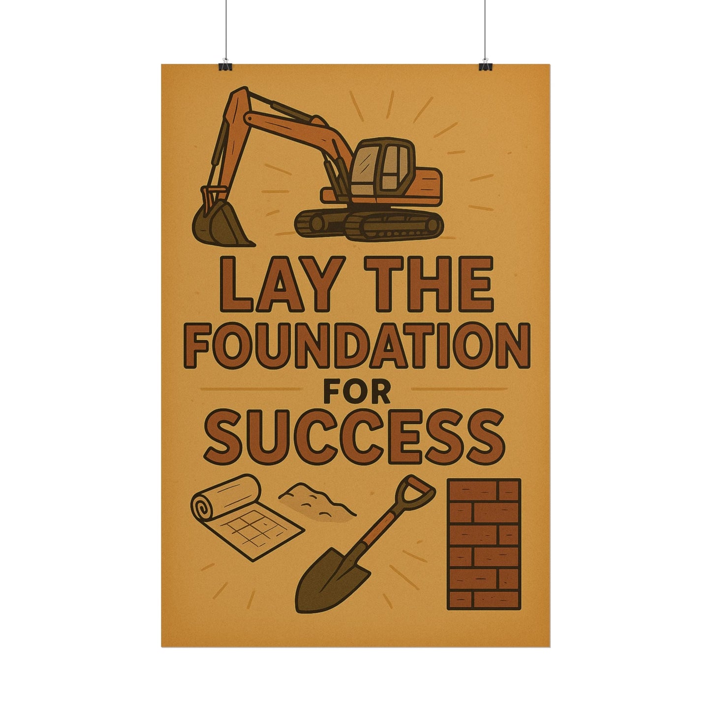 Motivational Trade Poster "Lay the foundation for success" - BuildBossUK
