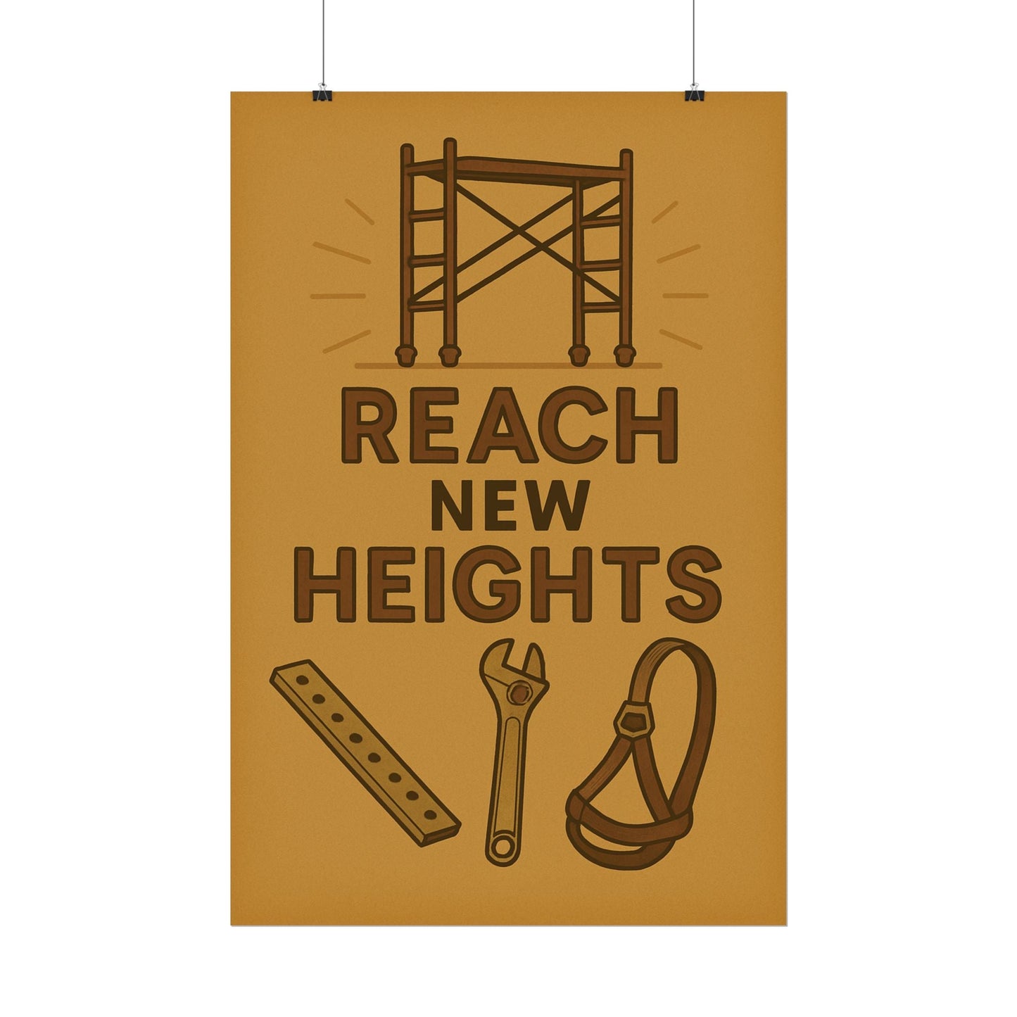 Motivational Trade Poster - 'Reach New Heights' for Builders & Dreamers - BuildBossUK