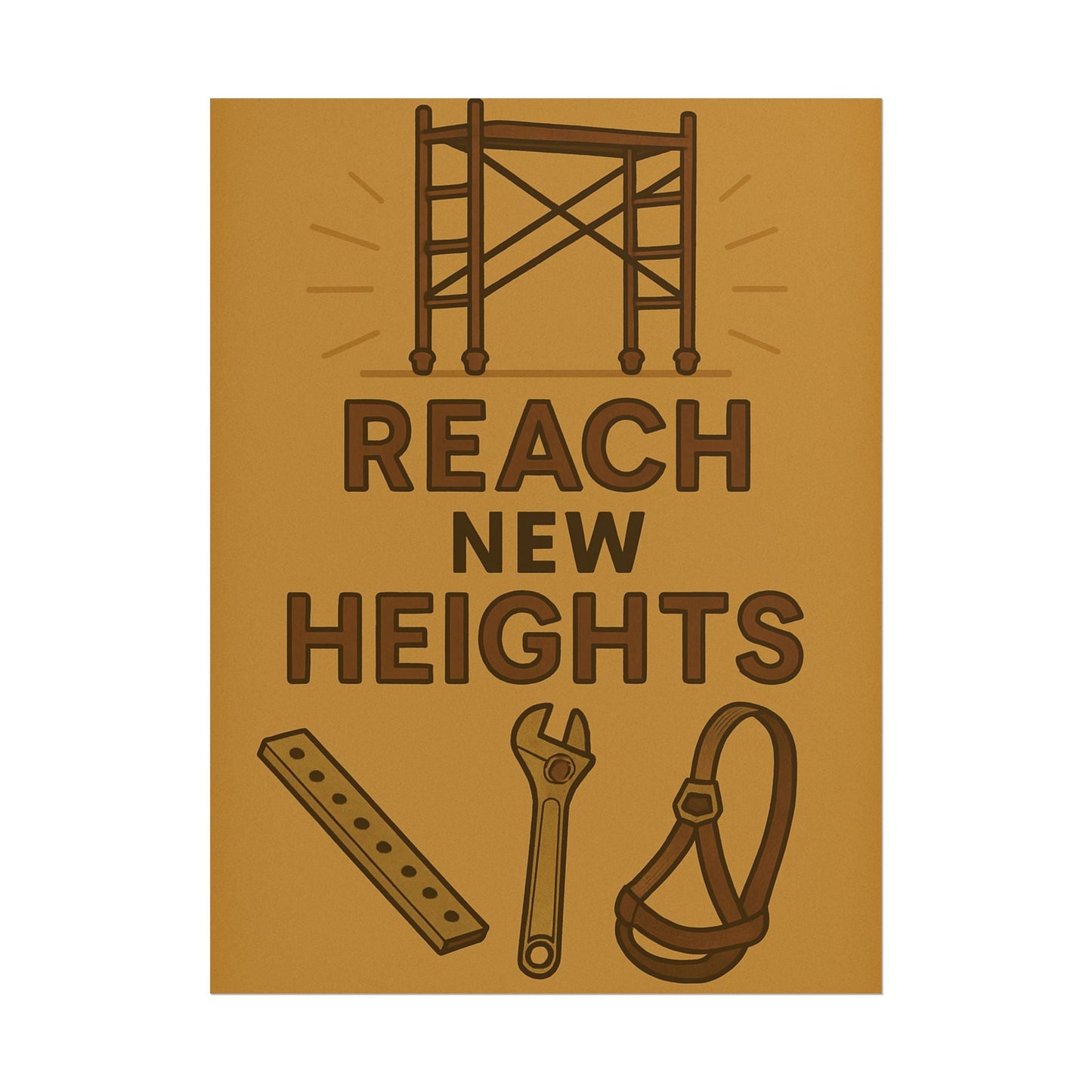 Motivational Trade Poster - 'Reach New Heights' for Builders & Dreamers - BuildBossUK