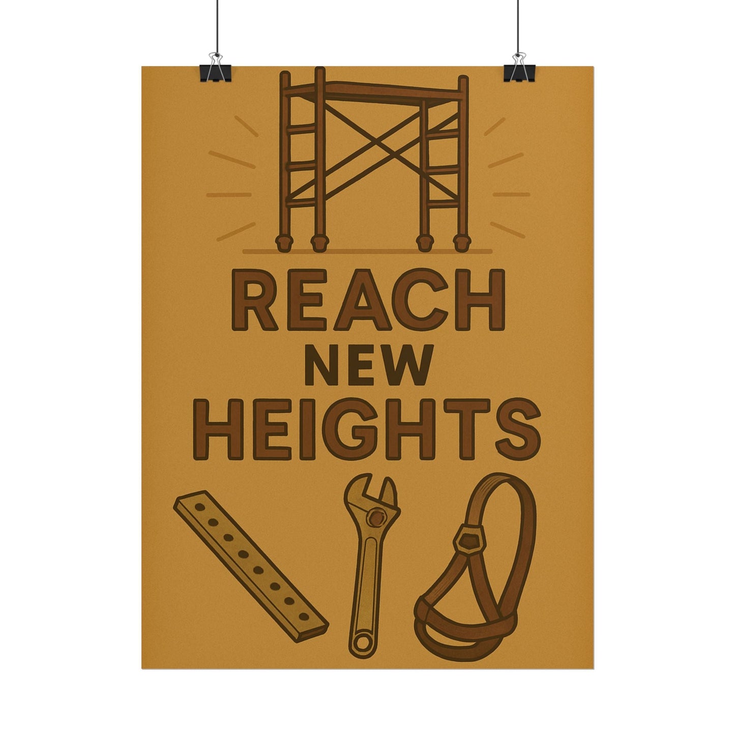 Motivational Trade Poster - 'Reach New Heights' for Builders & Dreamers - BuildBossUK
