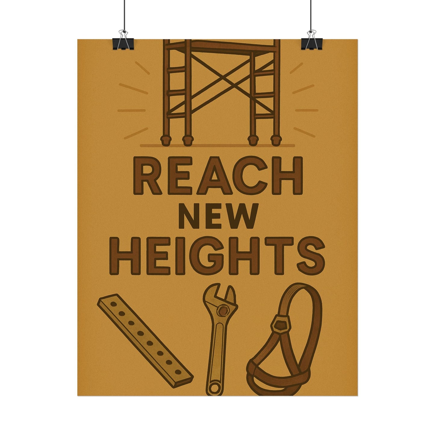 Motivational Trade Poster - 'Reach New Heights' for Builders & Dreamers - BuildBossUK