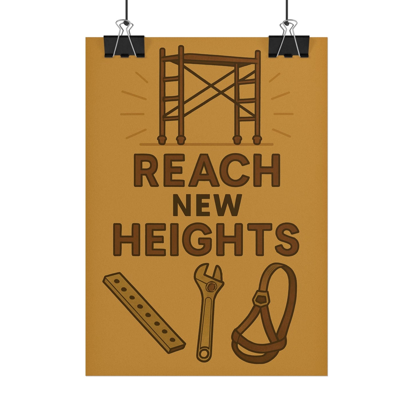 Motivational Trade Poster - 'Reach New Heights' for Builders & Dreamers - BuildBossUK