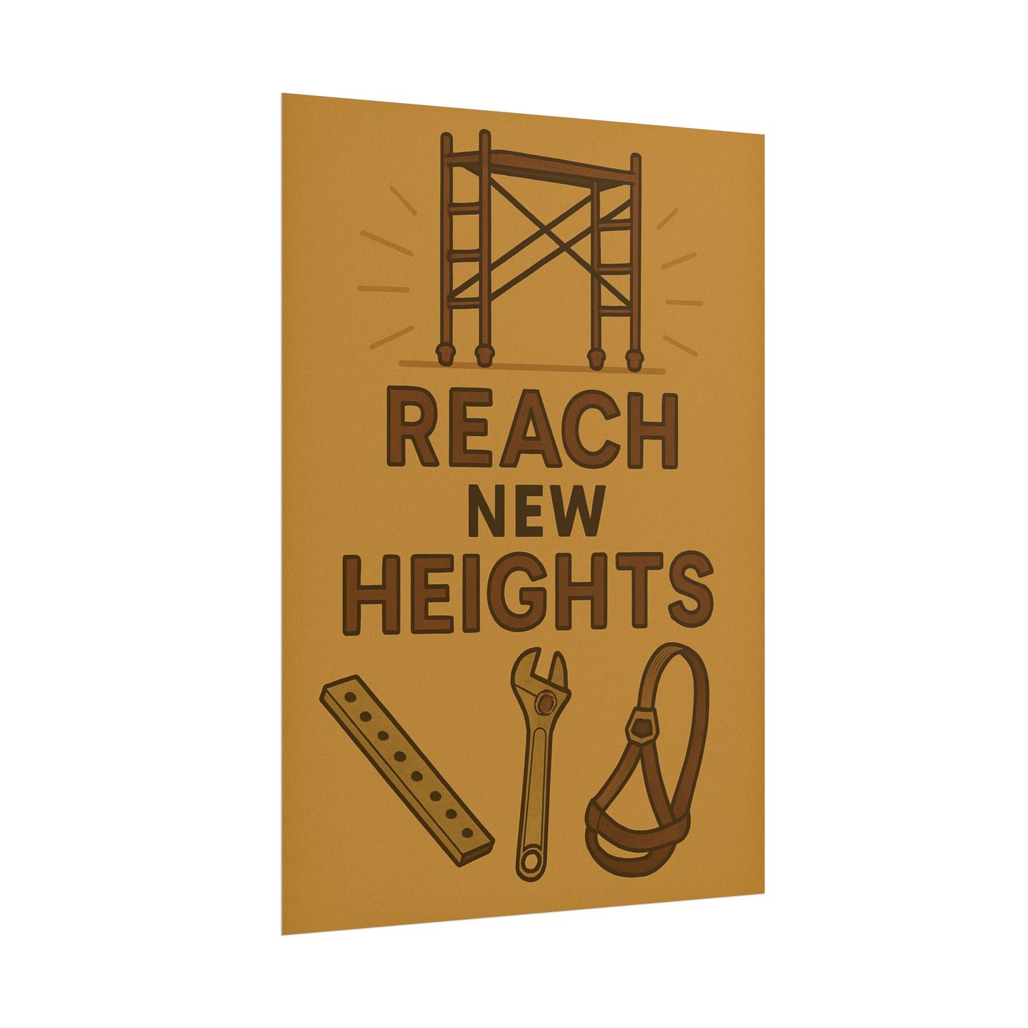 Motivational Trade Poster - 'Reach New Heights' for Builders & Dreamers - BuildBossUK