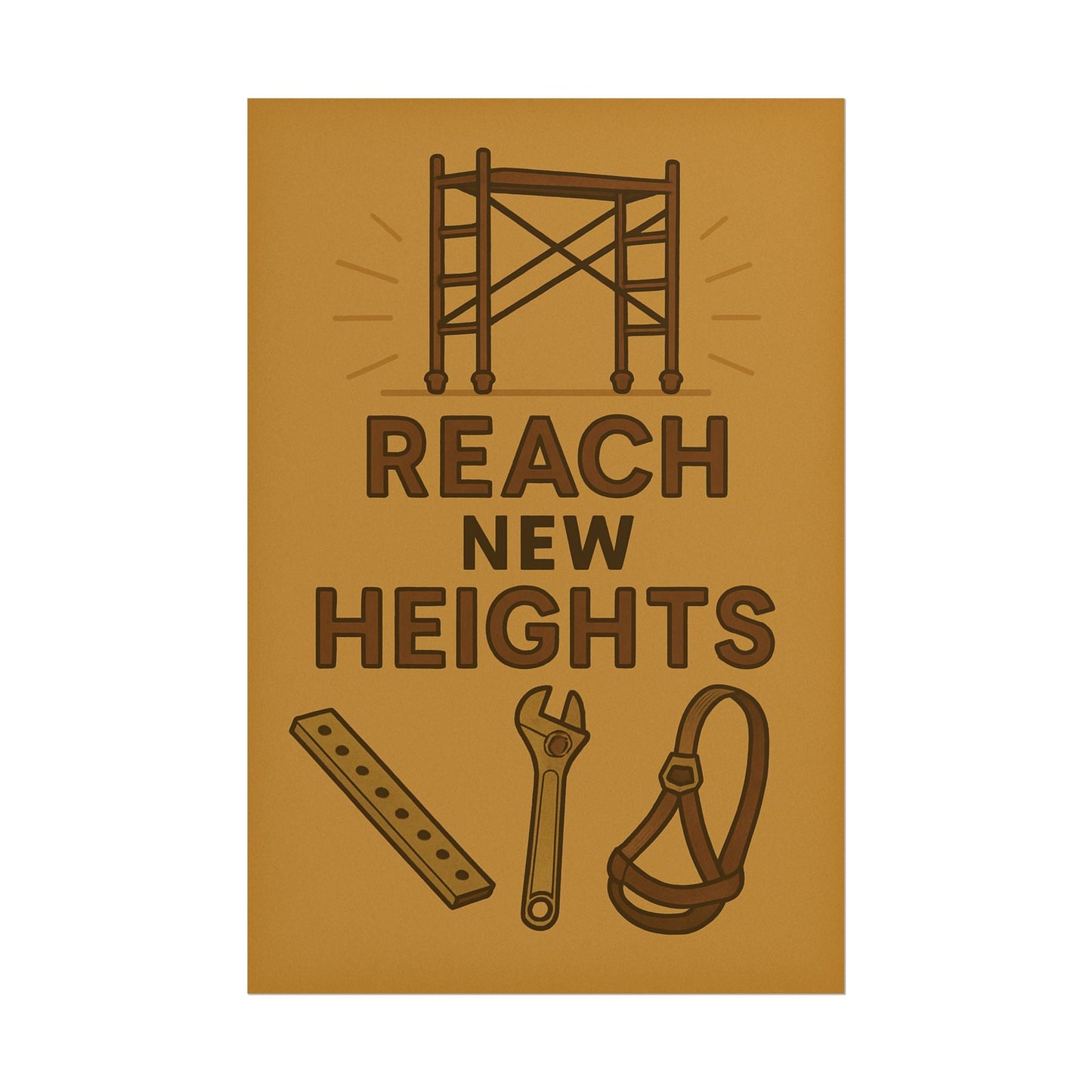 Motivational Trade Poster - 'Reach New Heights' for Builders & Dreamers - BuildBossUK