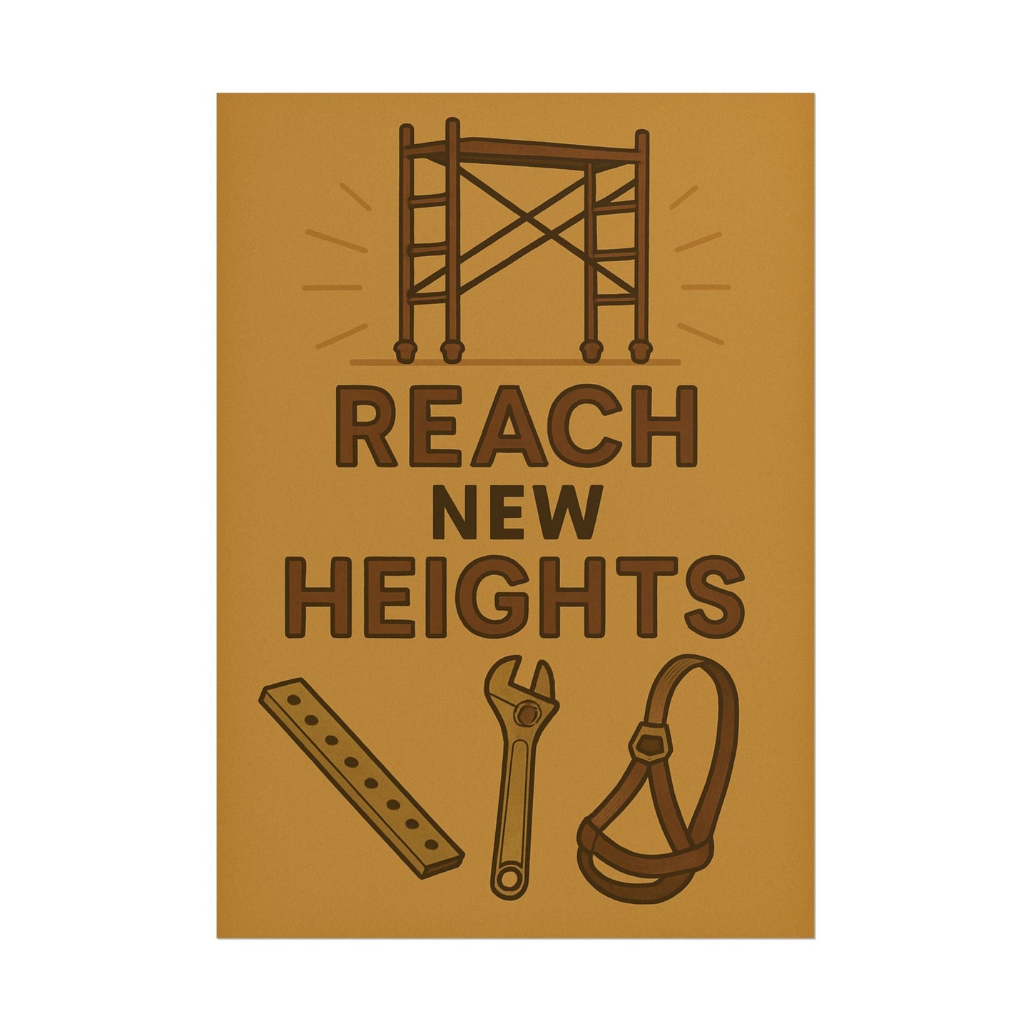 Motivational Trade Poster - 'Reach New Heights' for Builders & Dreamers - BuildBossUK