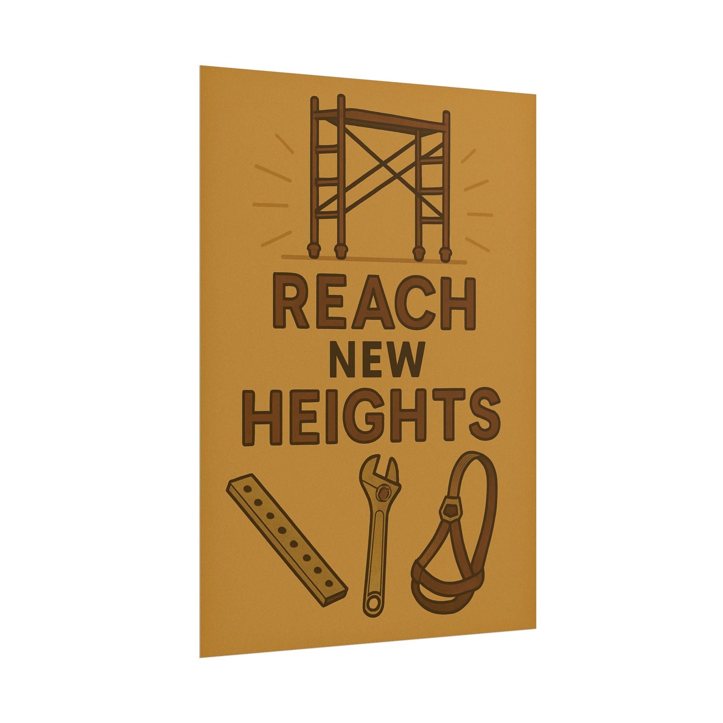 Motivational Trade Poster - 'Reach New Heights' for Builders & Dreamers - BuildBossUK