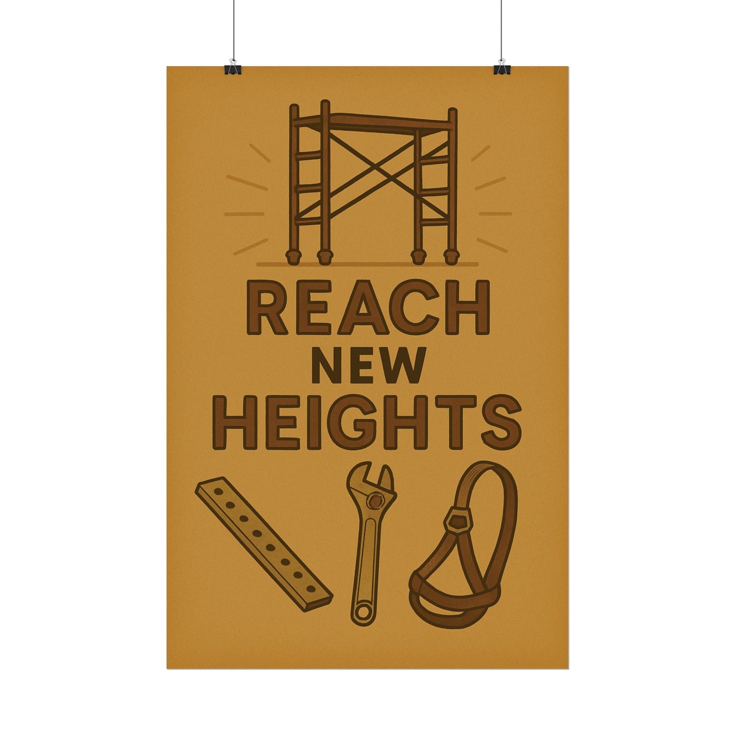 Motivational Trade Poster - 'Reach New Heights' for Builders & Dreamers - BuildBossUK