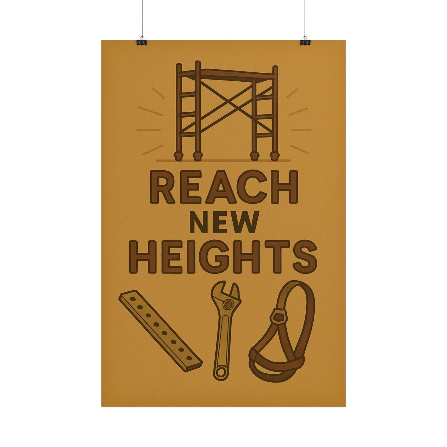 Motivational Trade Poster - 'Reach New Heights' for Builders & Dreamers - BuildBossUK