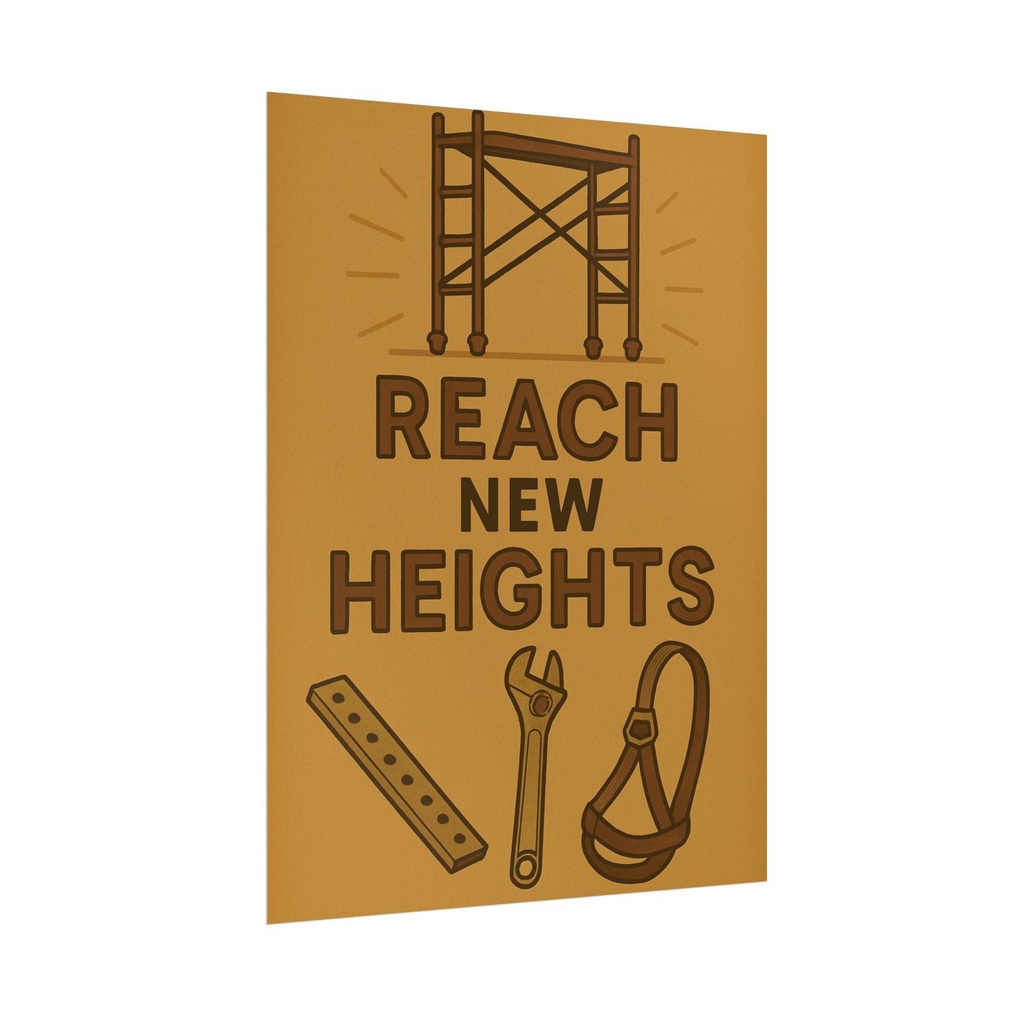 Motivational Trade Poster - 'Reach New Heights' for Builders & Dreamers - BuildBossUK