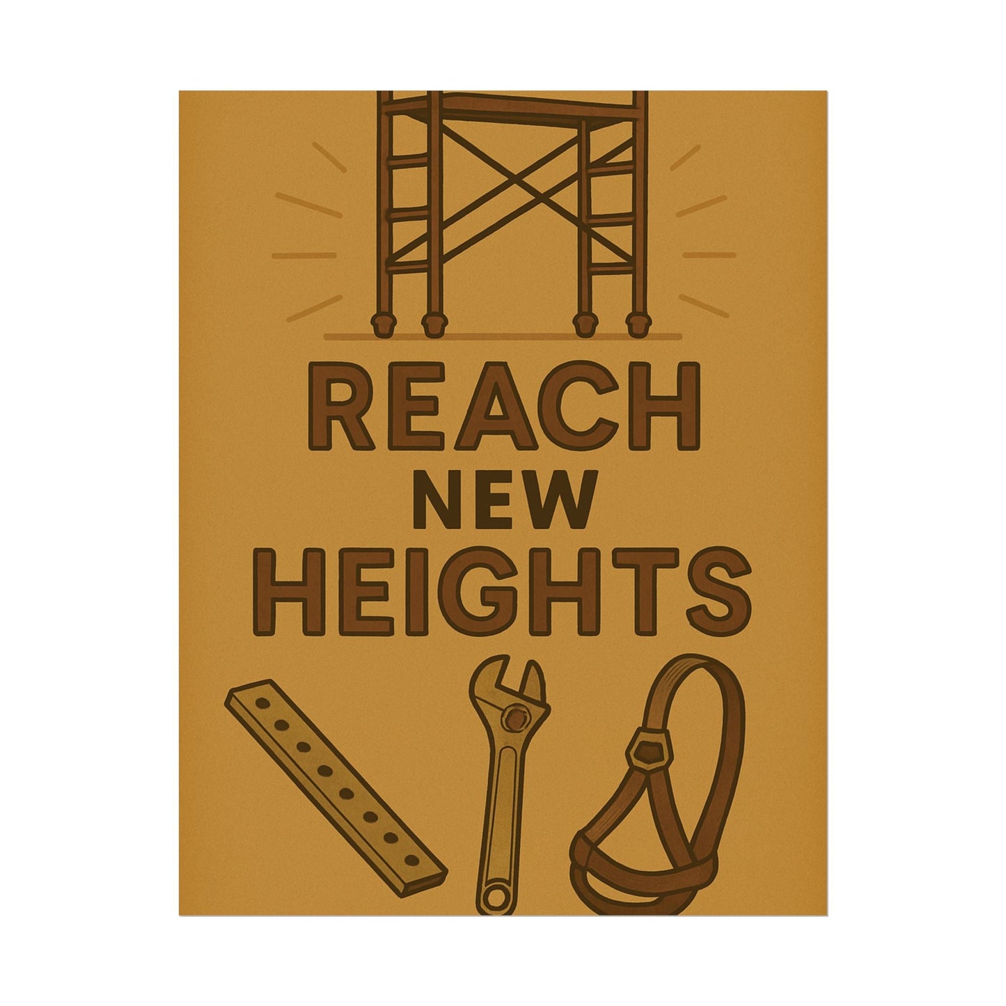Motivational Trade Poster - 'Reach New Heights' for Builders & Dreamers - BuildBossUK