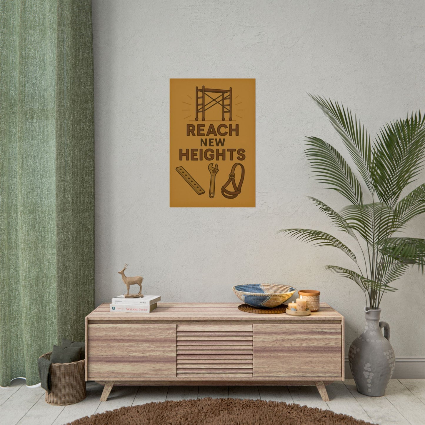 Motivational Trade Poster - 'Reach New Heights' for Builders & Dreamers - BuildBossUK