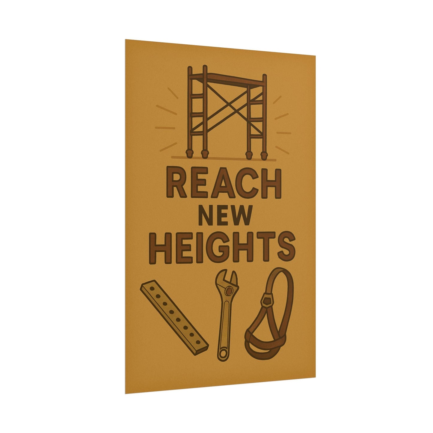 Motivational Trade Poster - 'Reach New Heights' for Builders & Dreamers - BuildBossUK