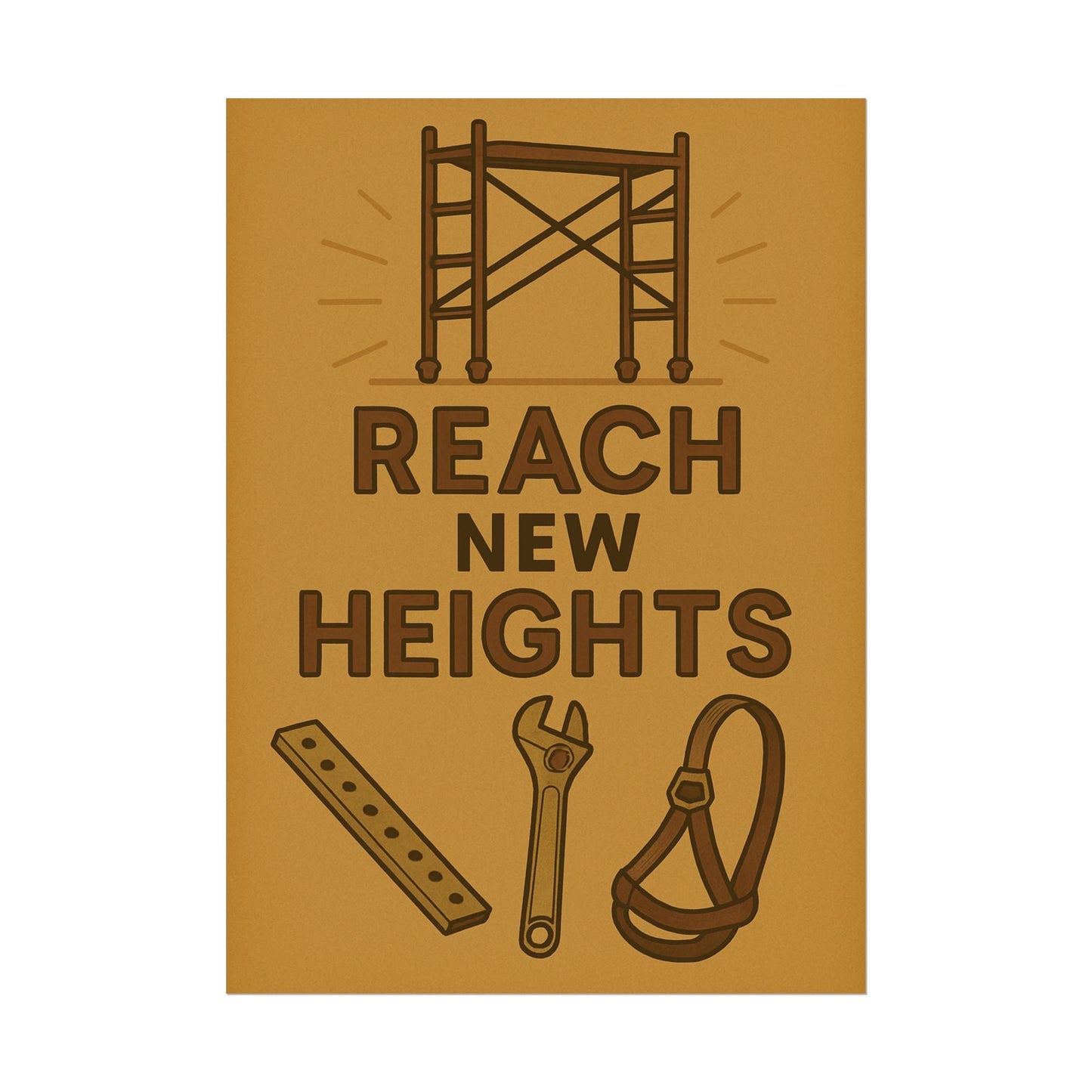 Motivational Trade Poster - 'Reach New Heights' for Builders & Dreamers - BuildBossUK