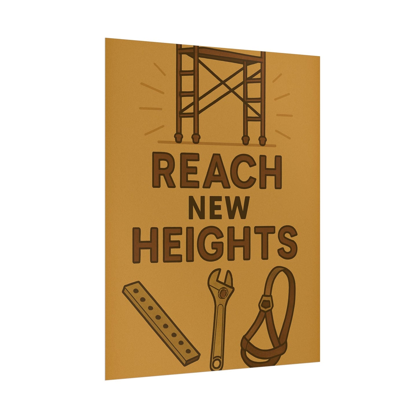 Motivational Trade Poster - 'Reach New Heights' for Builders & Dreamers - BuildBossUK