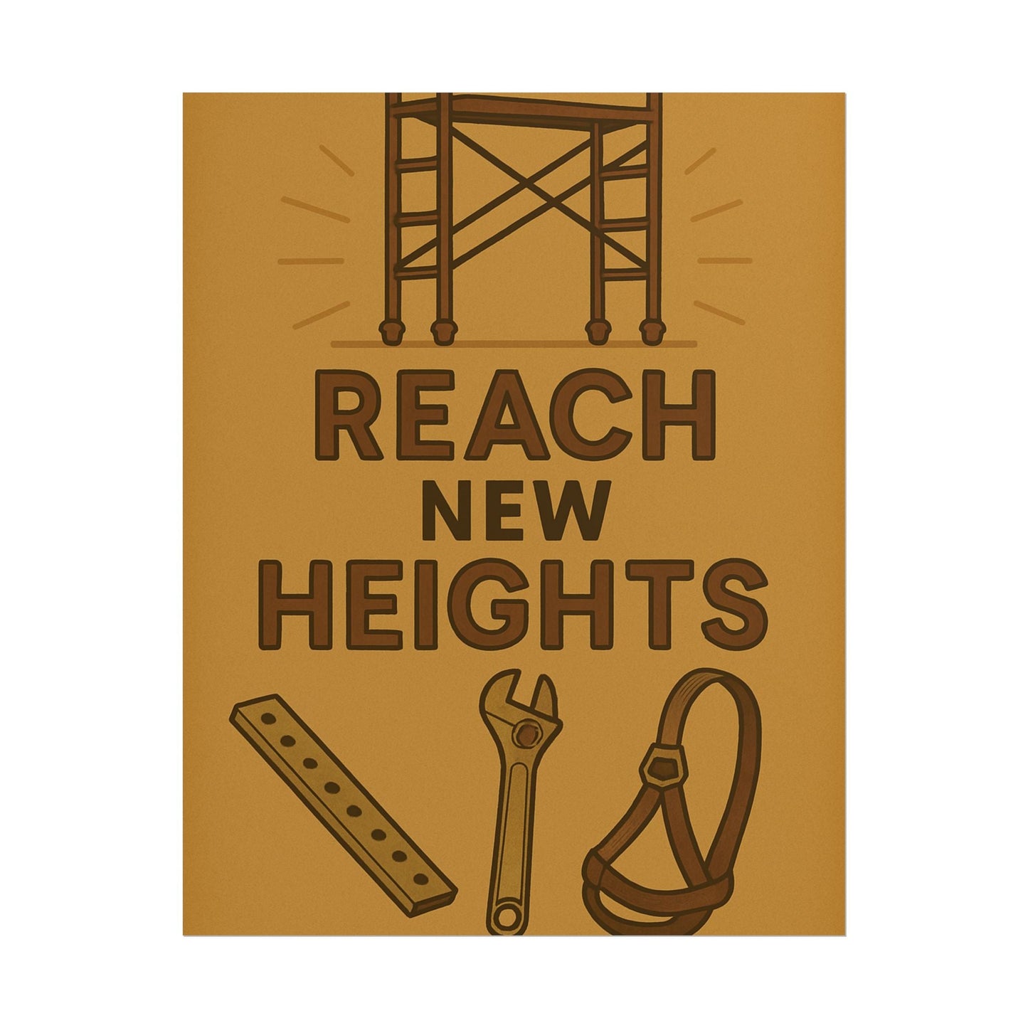 Motivational Trade Poster - 'Reach New Heights' for Builders & Dreamers - BuildBossUK
