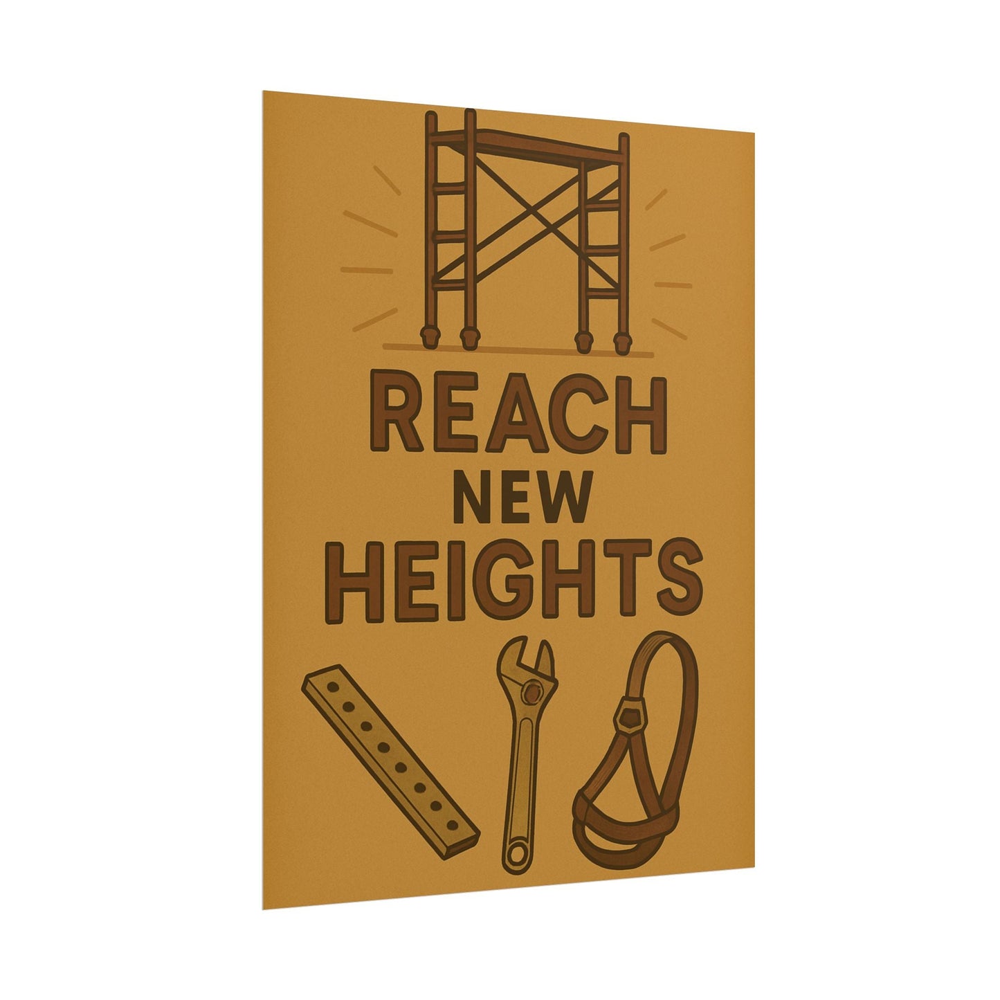 Motivational Trade Poster - 'Reach New Heights' for Builders & Dreamers - BuildBossUK