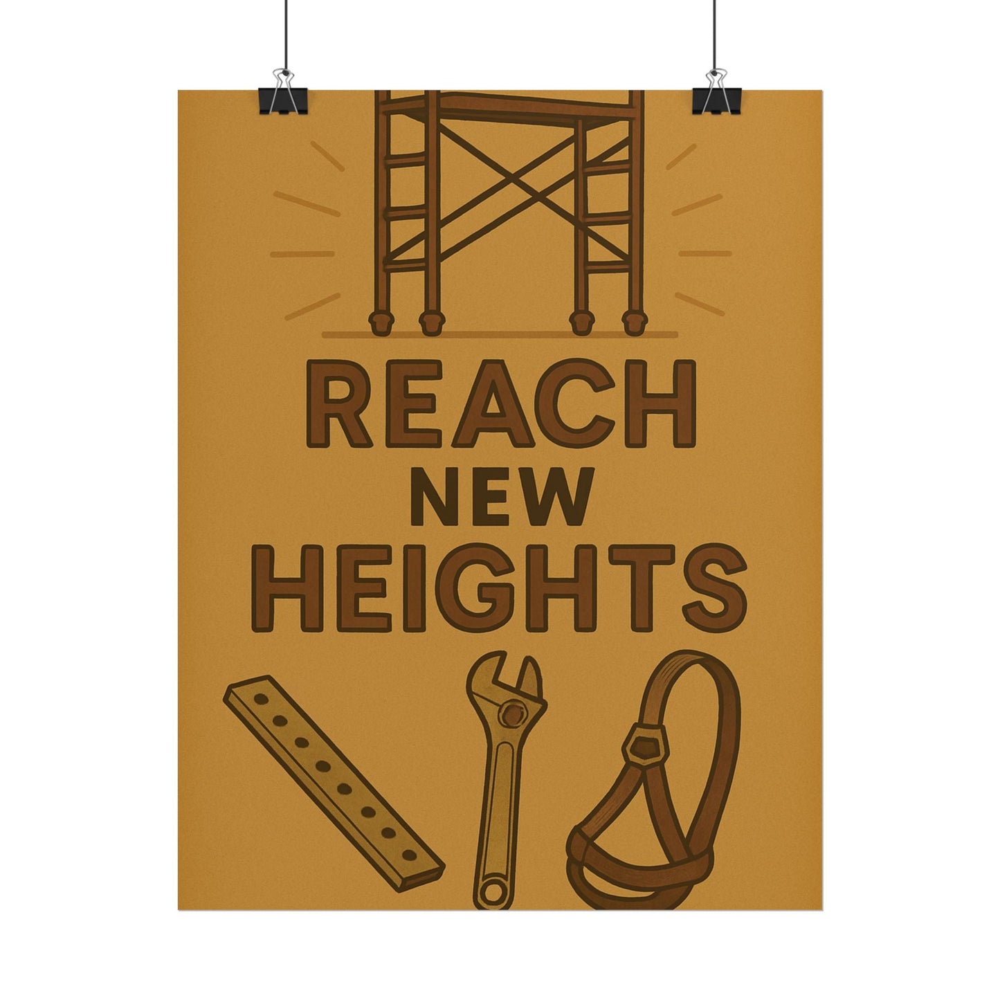 Motivational Trade Poster - 'Reach New Heights' for Builders & Dreamers - BuildBossUK