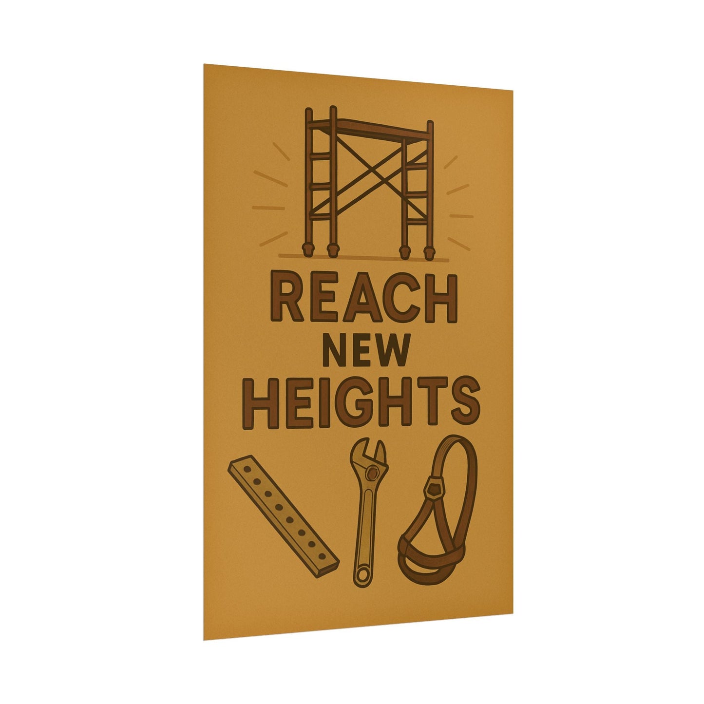 Motivational Trade Poster - 'Reach New Heights' for Builders & Dreamers - BuildBossUK