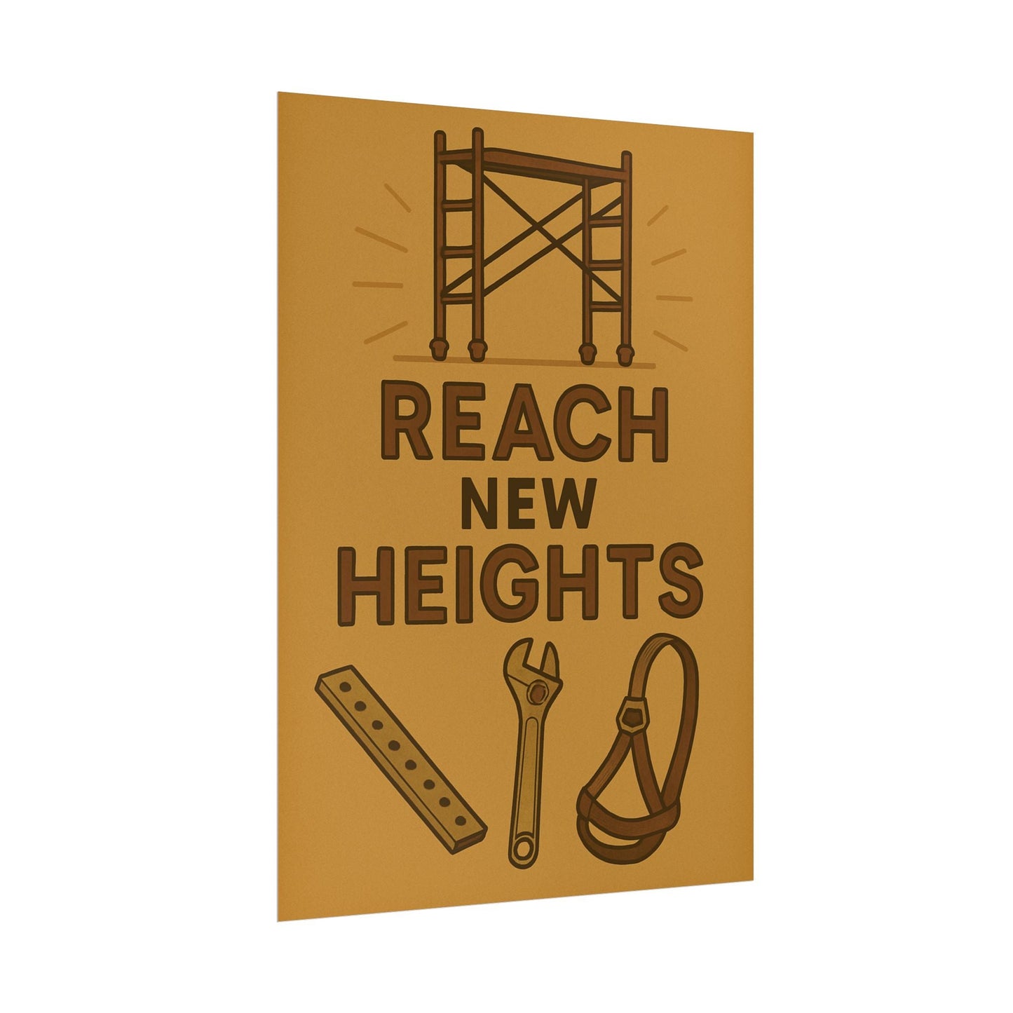Motivational Trade Poster - 'Reach New Heights' for Builders & Dreamers - BuildBossUK