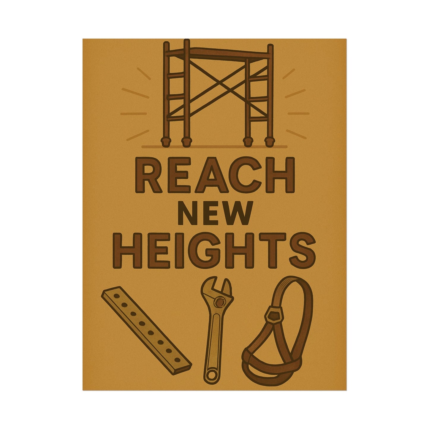 Motivational Trade Poster - 'Reach New Heights' for Builders & Dreamers - BuildBossUK