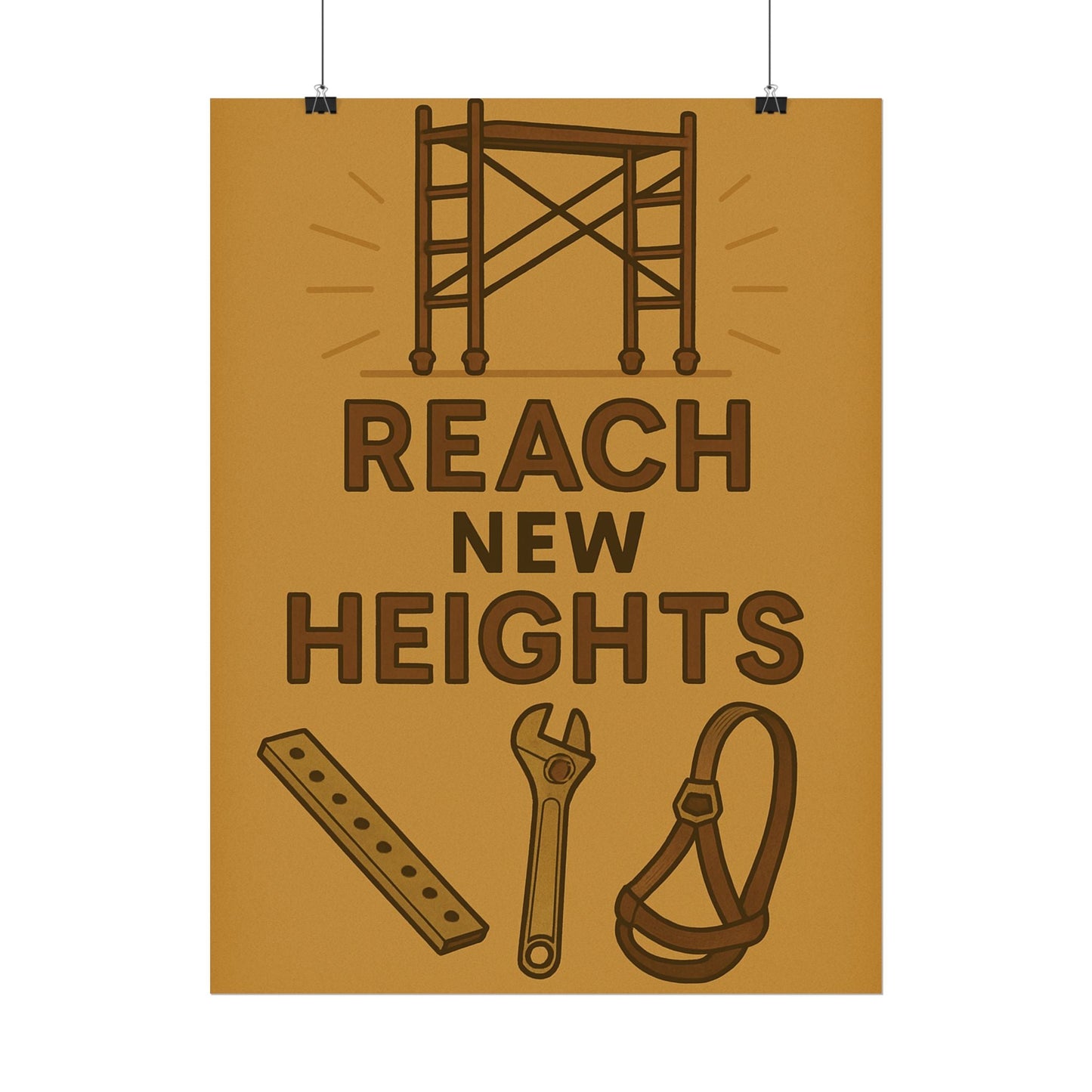 Motivational Trade Poster - 'Reach New Heights' for Builders & Dreamers - BuildBossUK