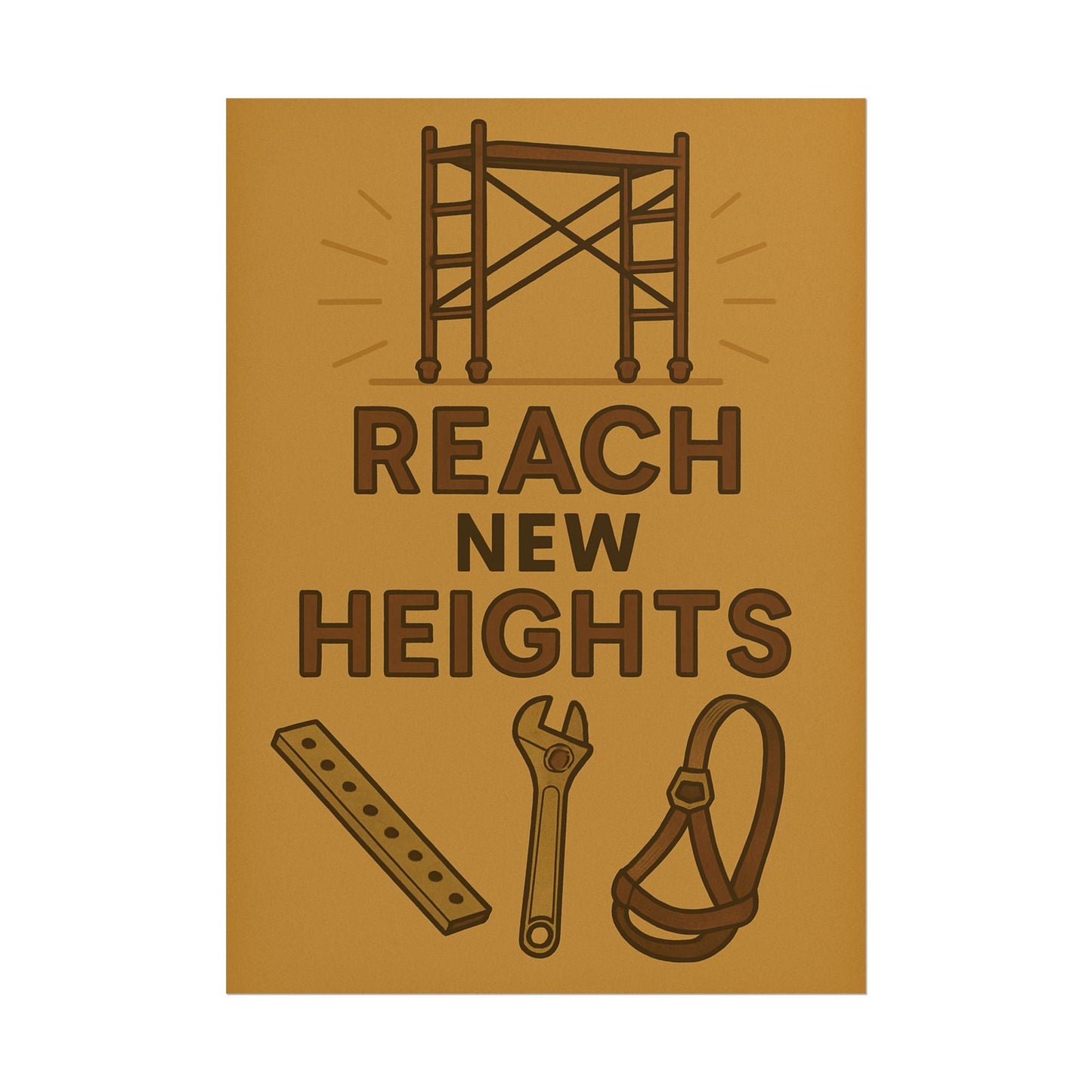 Motivational Trade Poster - 'Reach New Heights' for Builders & Dreamers - BuildBossUK
