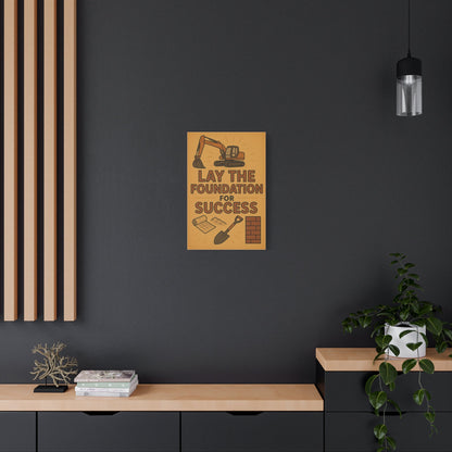 Motivational Canvas Art - 'Lay the Foundation for Success' - BuildBossUK