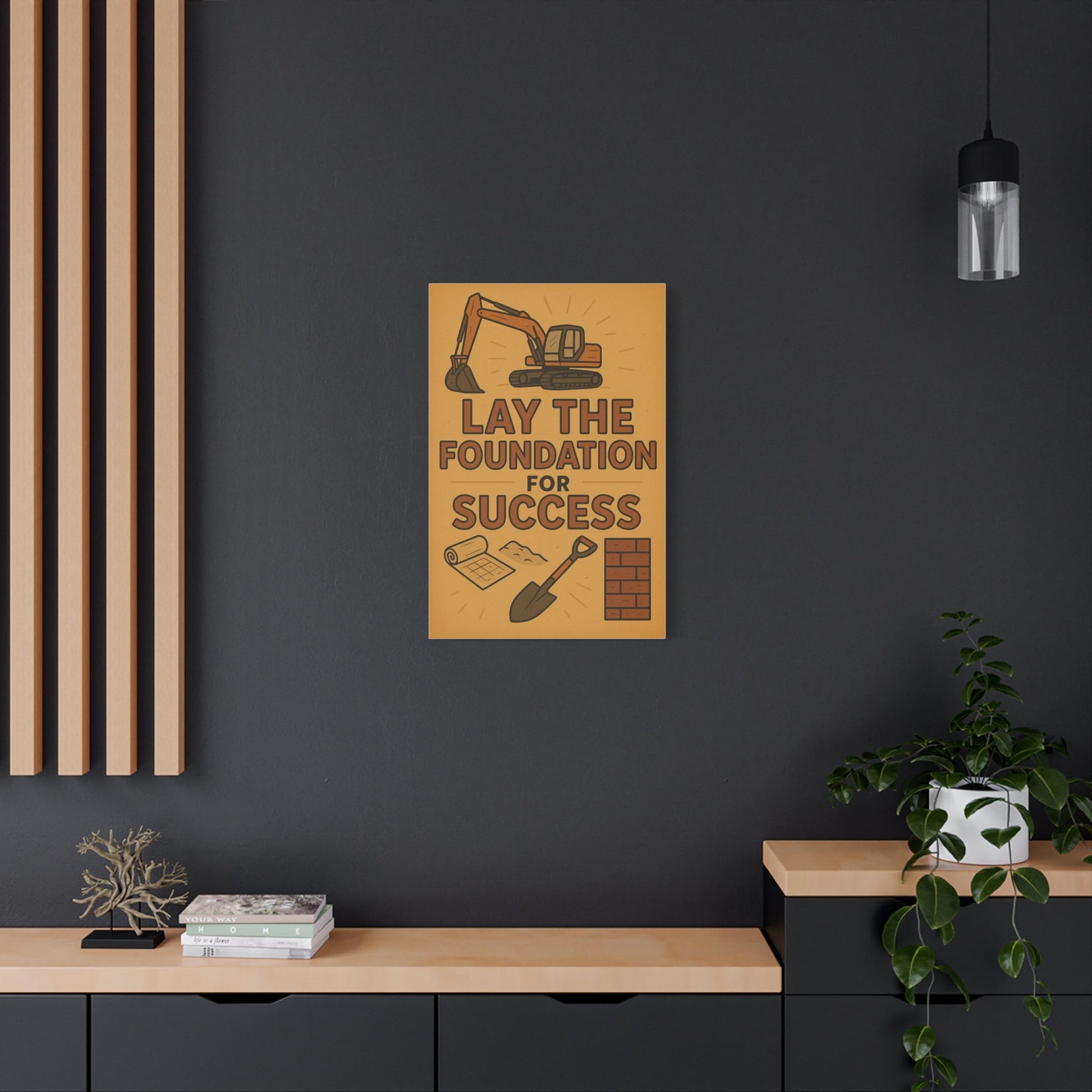 Motivational Canvas Art - 'Lay the Foundation for Success' - BuildBossUK