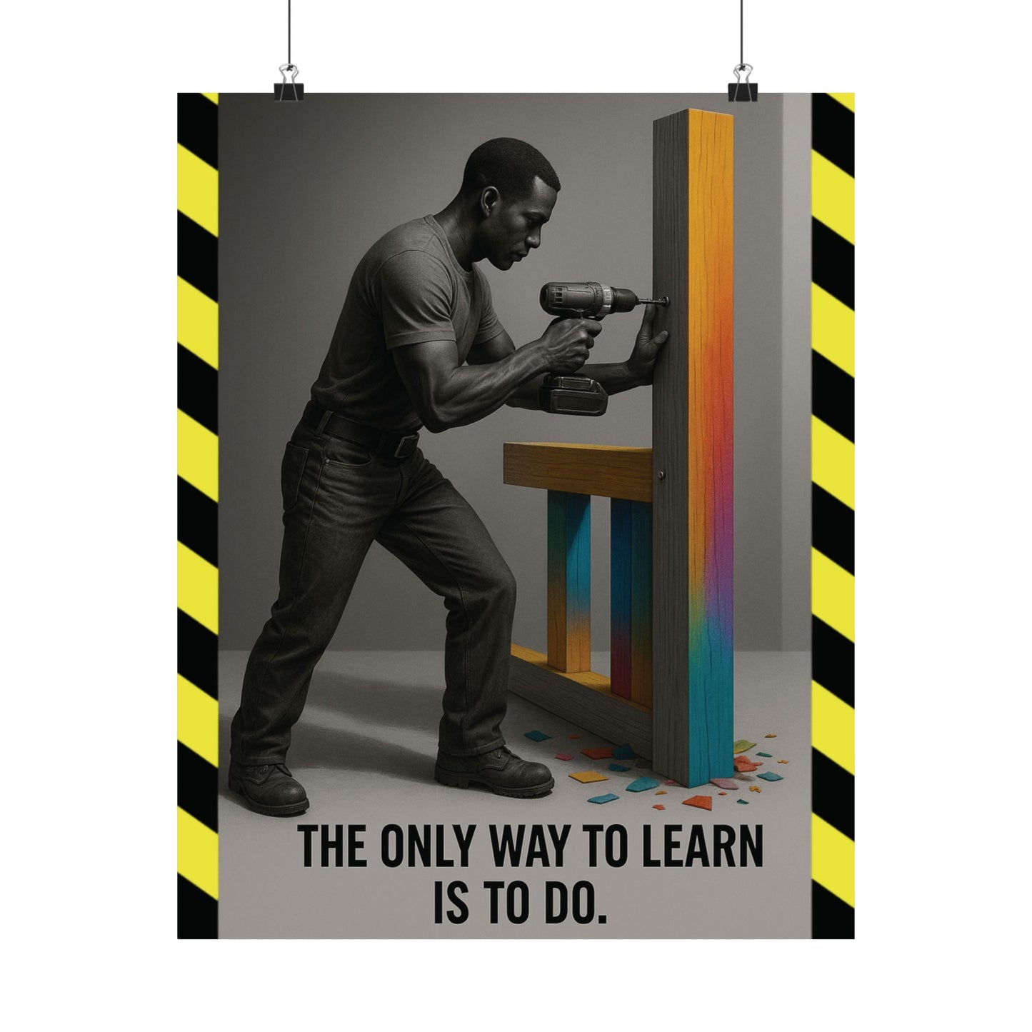 Motivational Matte Vertical Poster - "only way to learn" - BuildBossUK