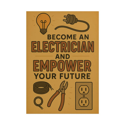 Motivational Trade Poster "Become an electrician" - BuildBossUK