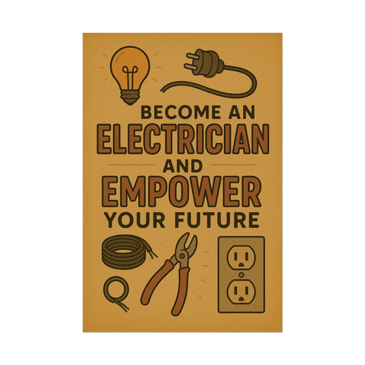 Motivational Trade Poster "Become an electrician" - BuildBossUK