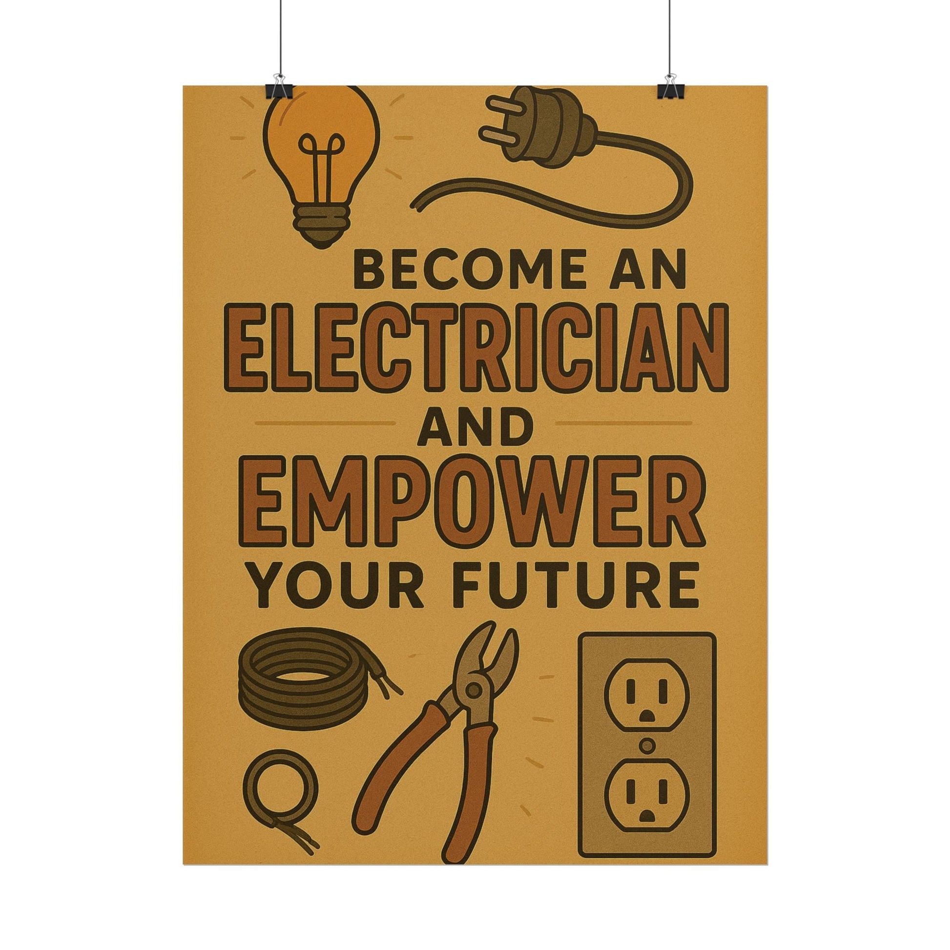 Motivational Trade Poster "Become an electrician" - BuildBossUK