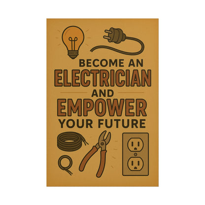 Motivational Trade Poster "Become an electrician" - BuildBossUK