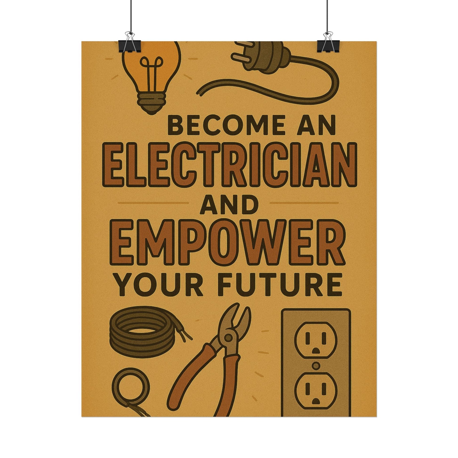 Motivational Trade Poster "Become an electrician" - BuildBossUK