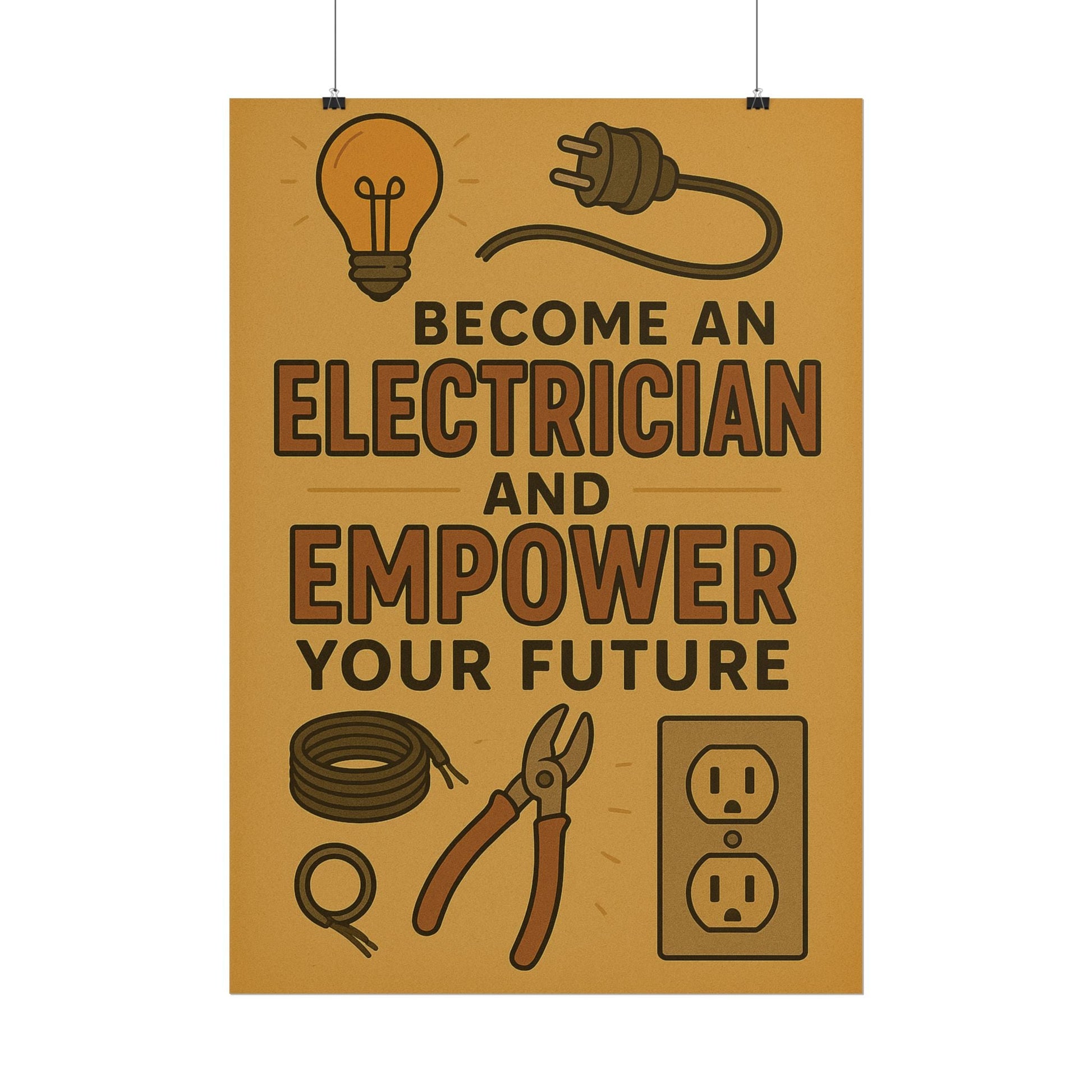 Motivational Trade Poster "Become an electrician" - BuildBossUK
