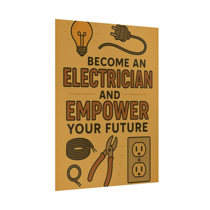 Motivational Trade Poster "Become an electrician" - BuildBossUK