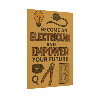 Motivational Trade Poster "Become an electrician" - BuildBossUK