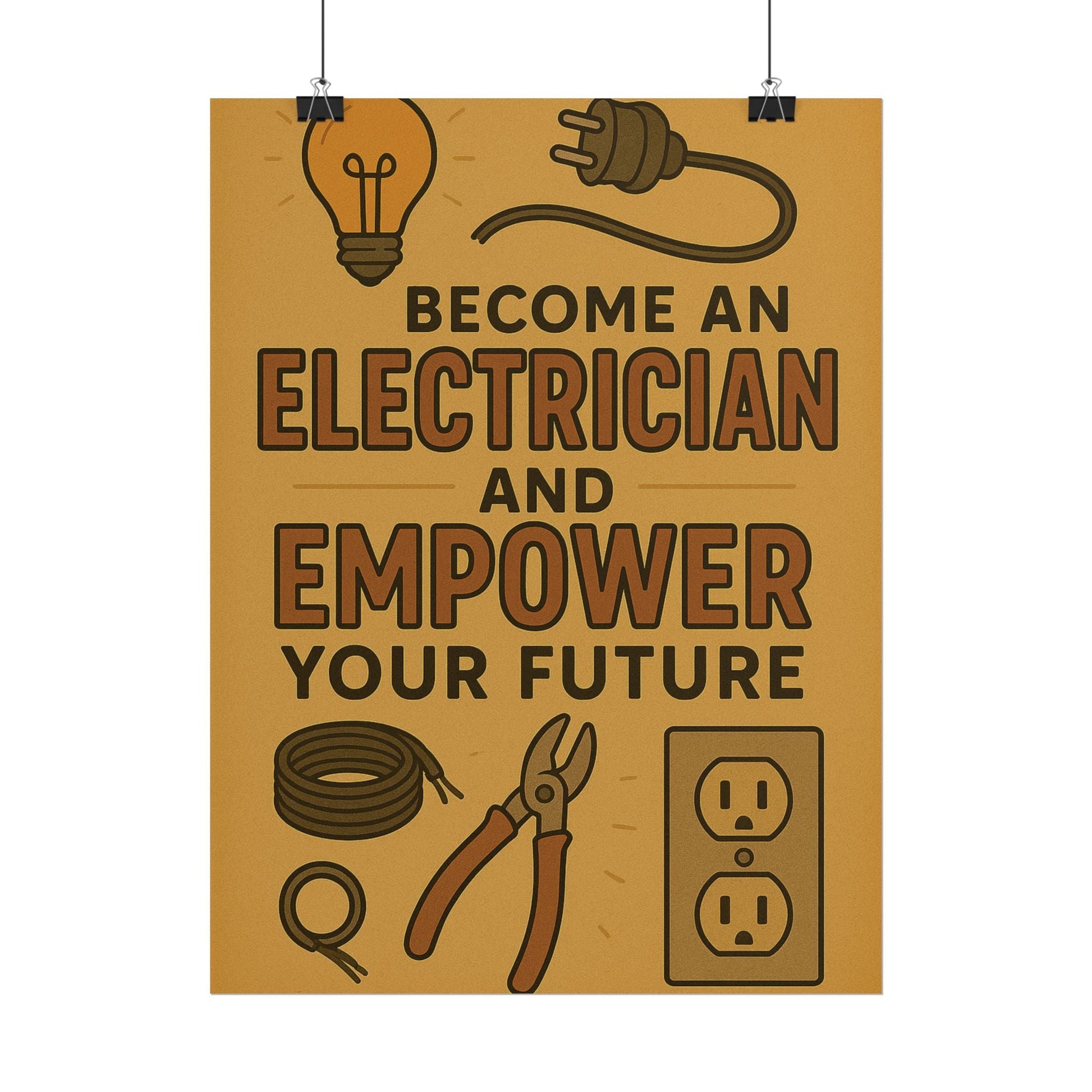 Motivational Trade Poster "Become an electrician" - BuildBossUK