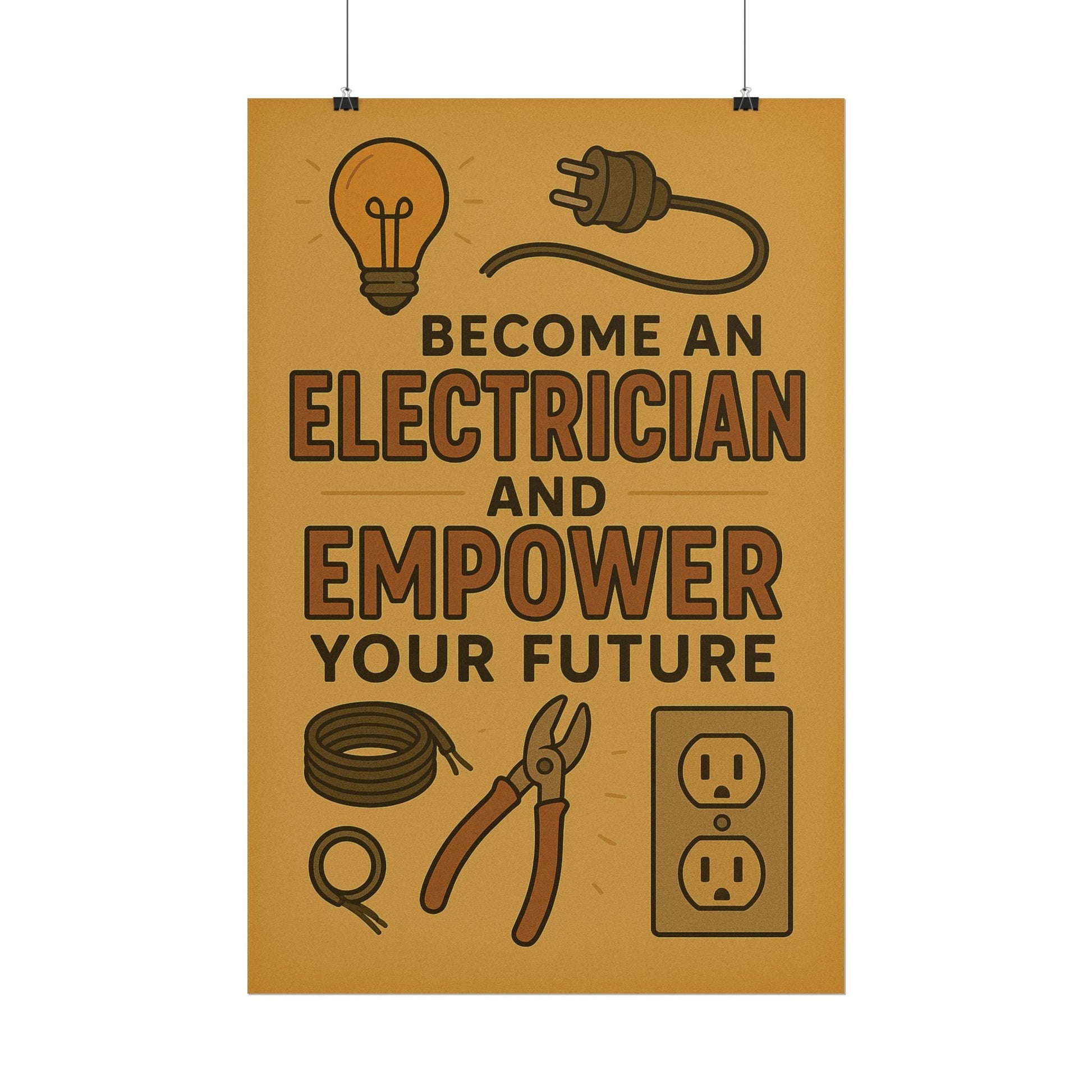 Motivational Trade Poster "Become an electrician" - BuildBossUK
