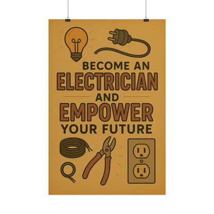 Motivational Trade Poster "Become an electrician" - BuildBossUK
