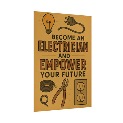 Motivational Trade Poster "Become an electrician" - BuildBossUK