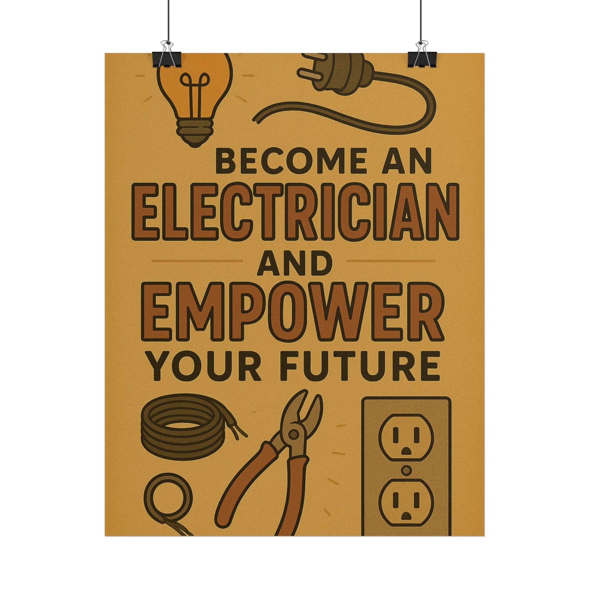 Motivational Trade Poster "Become an electrician" - BuildBossUK