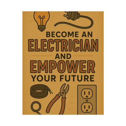 Motivational Trade Poster "Become an electrician" - BuildBossUK